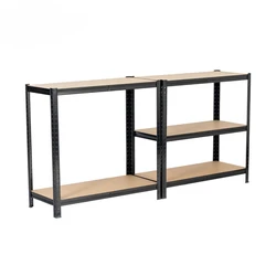 כוננית 5 מדפים מודולרי-EXTRA מחוזק LION צבע שחור