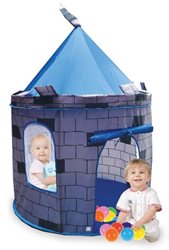 אוהל טירה כחול +65 כדורים